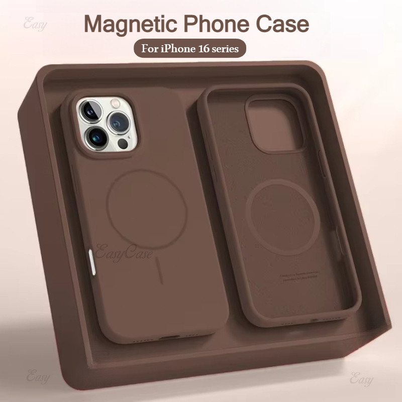 หรูหราอย่างเป็นทางการแม่เหล็กที่แข็งแกร่งซิลิโคนเหลวสําหรับ ไอโฟน 17 16 15 14 11 12 13 มือโปร สูงสุด 16 บวกป้องกันลื่น