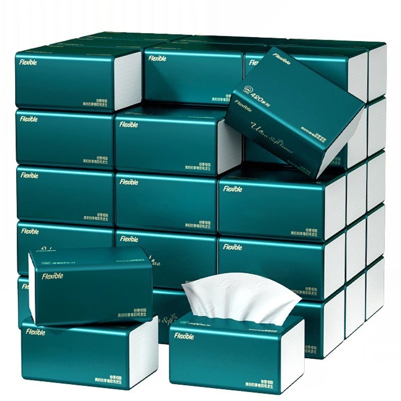 กระดาษทิชชู่ กระดาษเช็ดหน้า 1ลัง20ห่อ หนา4ชั้น ทิชชู่แบบดึง  แข็งแรง แบบพกพา วัสดุธรรมชาติ