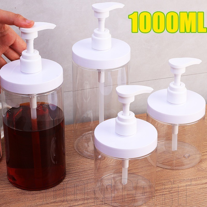 500/1000มล เครื่องจ่ายปั๊มเปล่า-ขวดปั๊มความจุขนาดใหญ่-ขวดเก็บสัตว์เลี้ยงรีฟิล-สําหรับแชมพูครีมนวด