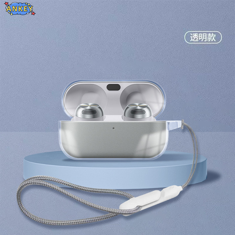 for Technics EAH-AZ100 Case Protective Transparent Clear TPU Covers Lanyard Bluetooth Earphone Shell