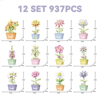 EXCE Succulent Potted รุ่น,ของเล่นเพื่อการศึกษาสาวอิฐของเล่นเด็กดอกไม้ Potted Building Block,บ้านโต๊ะตกแต่งพืช DIY Succulent Building Block ชุด