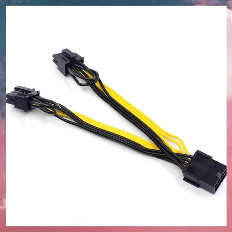 Eps CPU 8Pin ถึง 2-Port PCIe 8Pin Dual PCI-E 6+2Pin Y Splitter Miner GPU กราฟิกการ์ดสายไฟ 18AWG 20 ซ