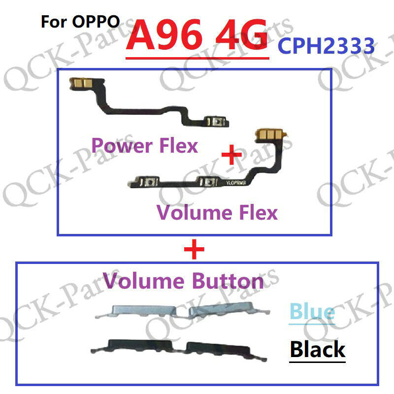 สวิทช์เปิดปิดและระดับเสียงขึ้นลงปุ่มด้านข้างปุ่ม Flex Cable สําหรับ OPPO A96 4G CPH2333
