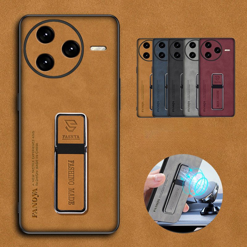 สําหรับ POCO F7 Ultra PU หนังขาตั้ง Matte กันกระแทกแม่เหล็กสําหรับ POCO F7 Pro X7 X6 F6 Pro F7Ultra 