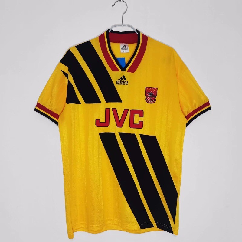 เสื้อกีฬาแขนสั้น ลายทีมชาติฟุตบอล Arsenal Away 1993/94 AAA สไตล์วินเทจ สําหรับผู้ใหญ่ ไซซ์ S-XXL