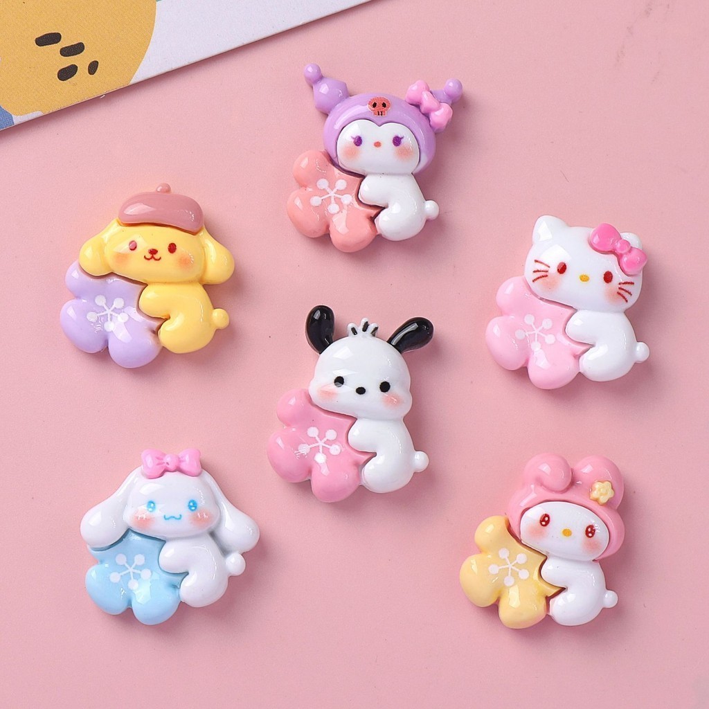 [3 @] เครื่องประดับ กิ๊บติดผมเรซิ่น รูปการ์ตูนดอกไม้ แฮนด์เมด diy