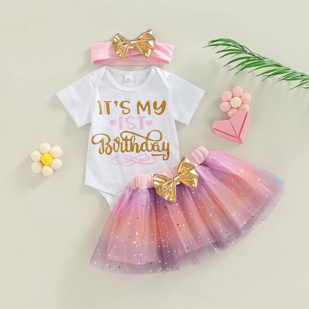 Nnjxd ชุดรอมเปอร์เจ้าหญิง และกระโปรงทูทู ไล่โทนสีชมพู สําหรับเด็กทารกแรกเกิดผู้หญิง อายุ 0-24 เดือน