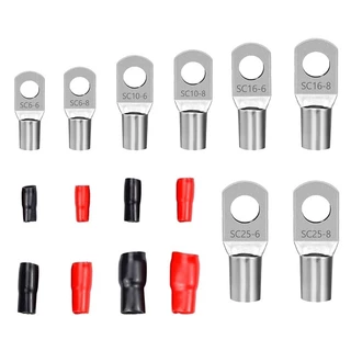 Lily Tube ขั้วต่อสายไฟชุด Tube Cable Lugs ชุด 120 ชิ้นสําหรับการติดตั้งไฟฟ้า