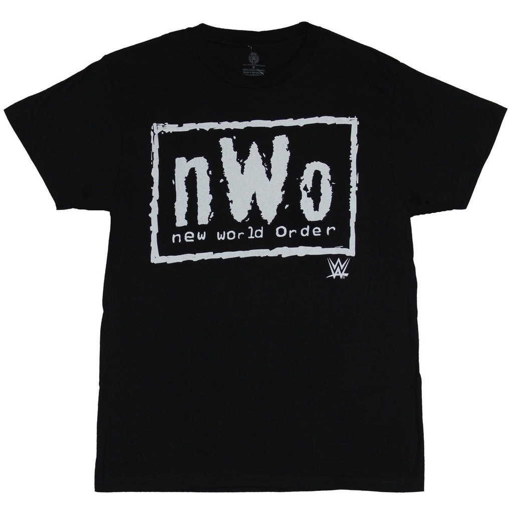 เสื้อยืดอเนกประสงค์ WWE NWO Mens T-Shirt - Classic NWO อเนกประสงค์โลกสั่งภาพโลโก้กล่องสีขาว 922794