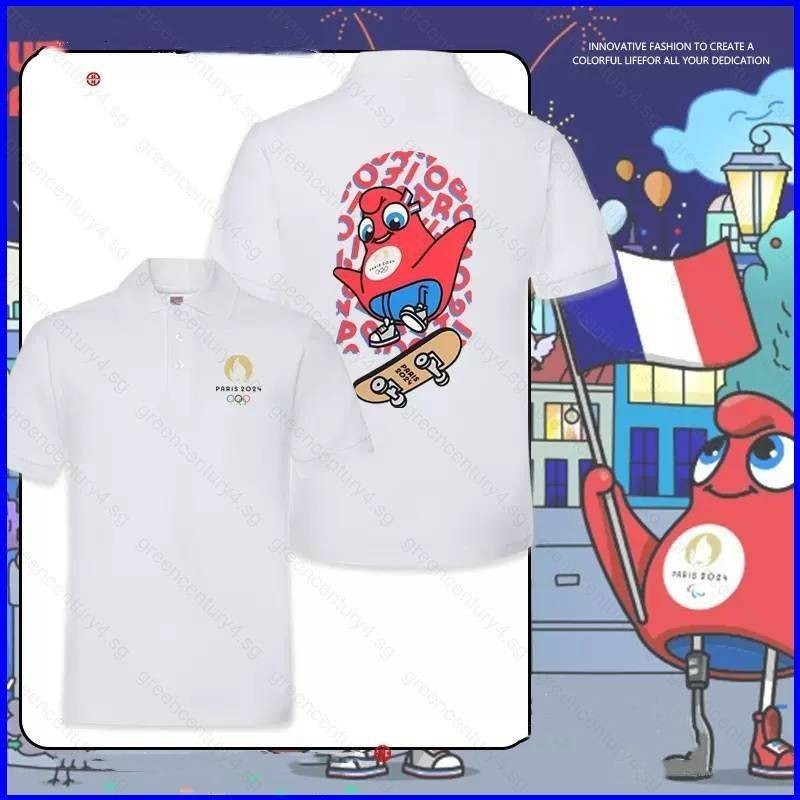 Doly Paris เสื้อยืดโปโล แขนสั้น พิมพ์ลายเกมโอลิมปิก 3D แฟชั่นฤดูร้อน 2024