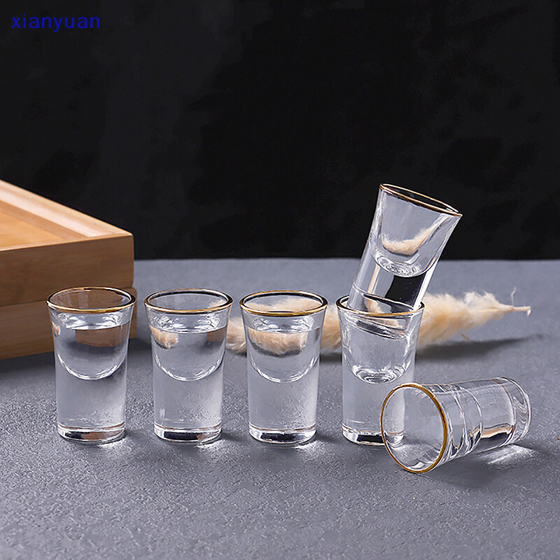 [xianyuan] แก้วคริสตัล วอดก้า โชชู บาร์ เหล้า ก้นคู่ ฟอยล์สีทอง แก้วชา ของขวัญระดับไฮเอนด์ เหล้าแข็ง XY