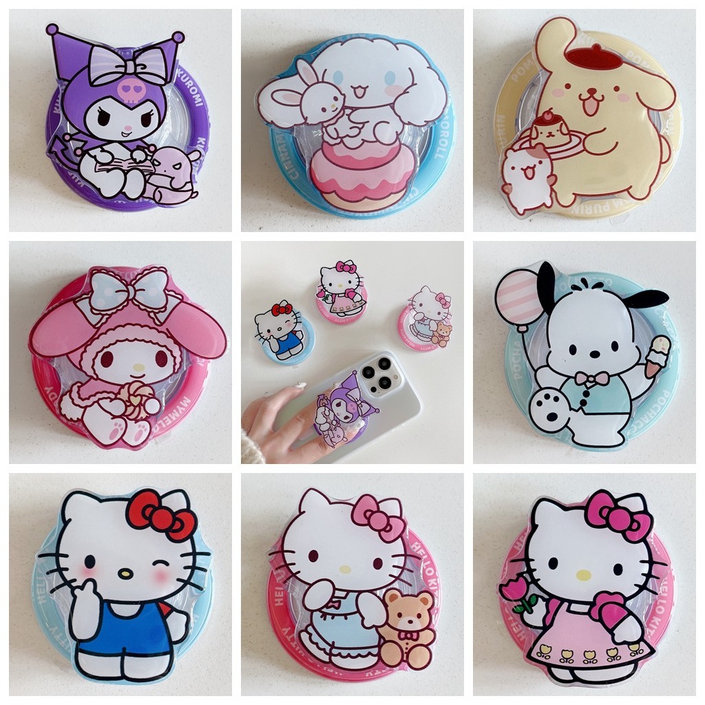 ขาตั้งโทรศัพท์มือถือ PC แบบแม่เหล็ก ป้องกันการตก ลายการ์ตูน Hello Kitty Kuromi Melody Pachacco Dog สร้างสรรค์ สําหรับโทรศัพท์มือถือ