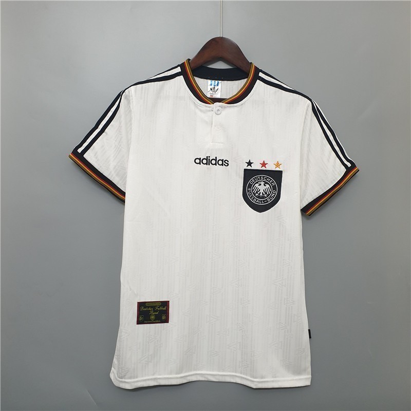 1996 Germany Home Retro Soccer Jersey Football Men Fan Issue Kit