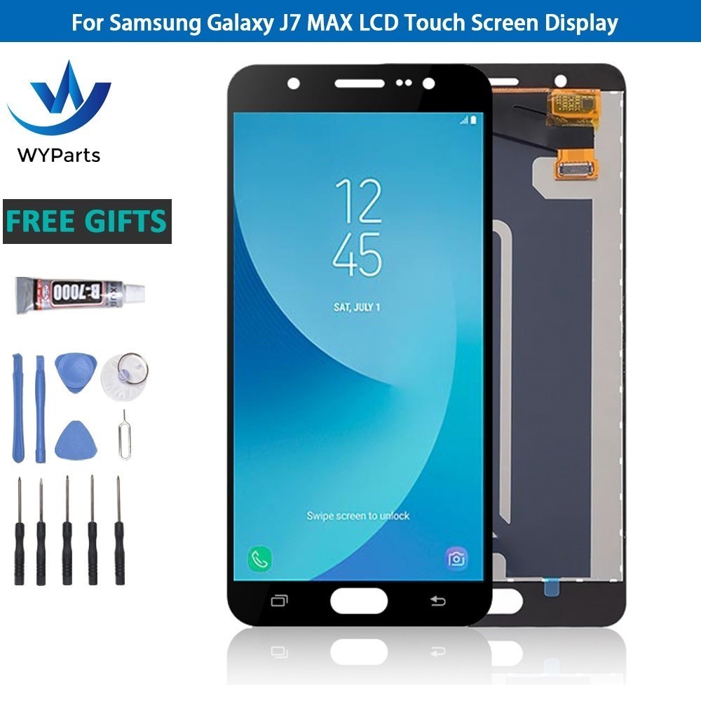 LAYER Samsung Galaxy J7 MAX G615 SM-G615F SM-G615FU หน้าจอ LCD และหน้าจอสัมผัสชุด Digitizer