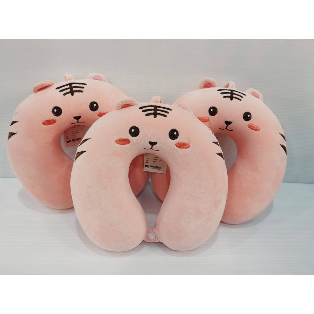 GlobalHouse USUPSO หมอนรองคอตัวยู เสือน่ารัก สีชมพู ขนาด 28x30ซม.  สินค้าของแท้คุณภาพดี