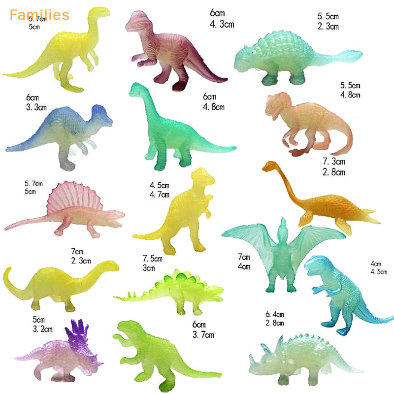 ครอบครัว > 16 ชิ ้ น/set ของเล ่ นไดโนเสาร ์ Noctilucentเรืองแสงในไดโนเสาร ์ มืดได ้ ดี