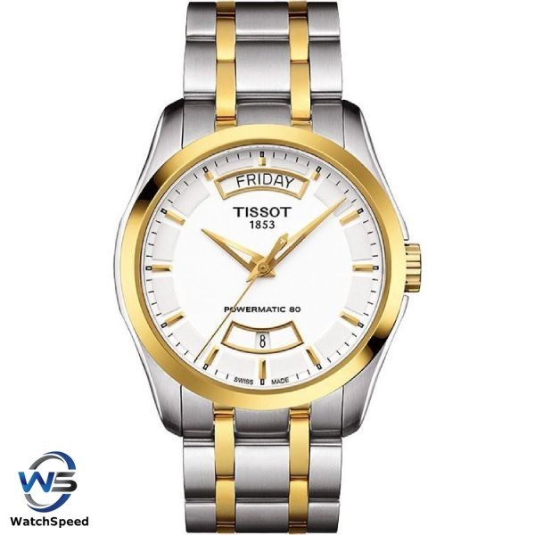 Tissot T035.407.22.011.01 T-Classic Couturier Two Tone White Dial Men 's Watch
