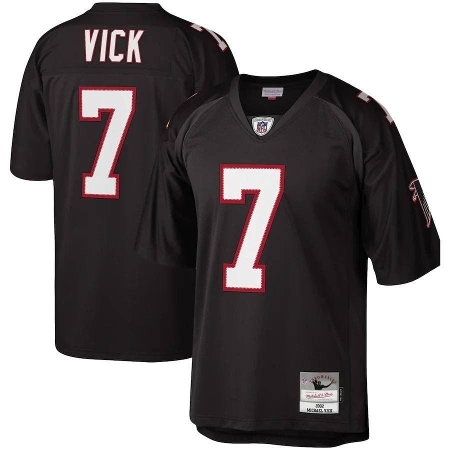 Hot Atlanta Falcons NFL Football Vick Sanders Tshirt Top Jersey Retro Sport Tee Plus ขนาด a