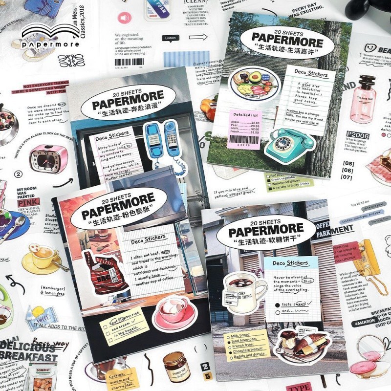 Mr. Paper แพ็ค 20 แผ่น สมุดปกอ่อน สไตล์เกาหลี ชีวิตประจำวัน สติกเกอร์ตก แต่งชุดตก แต่งขนาดเล็ก คุณสมบัติการประกอบบัตรเครดิตแบบสร้างสรรค์ โทรศัพท์มือถือ การ์ดอวยพร แก้วน้ำ สติกเกอร์ตก แต่ง