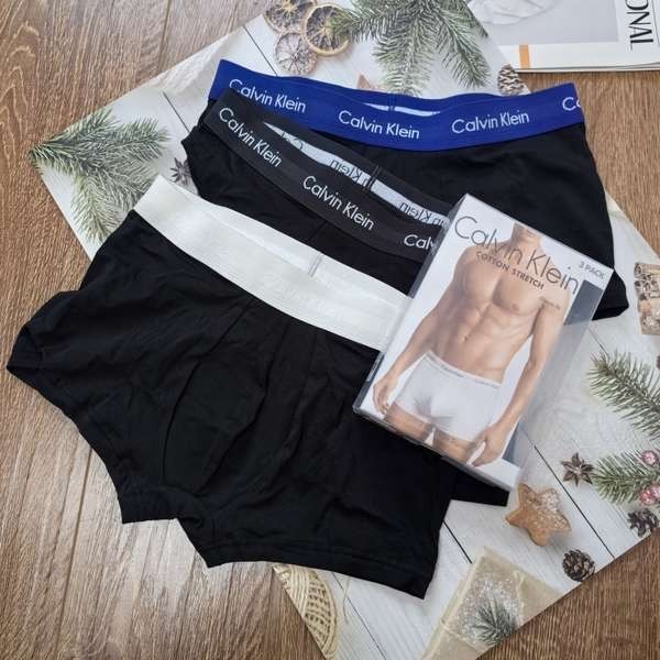 กางเกงใน ck กางเกงใน Calvin Klein/Kevin Klein CK Pack ของบ็อกเซอร์ผ้าฝ้ายกันหยิกผู้ชายที่ใส่สบายและระบายอากาศได้สามตัว
