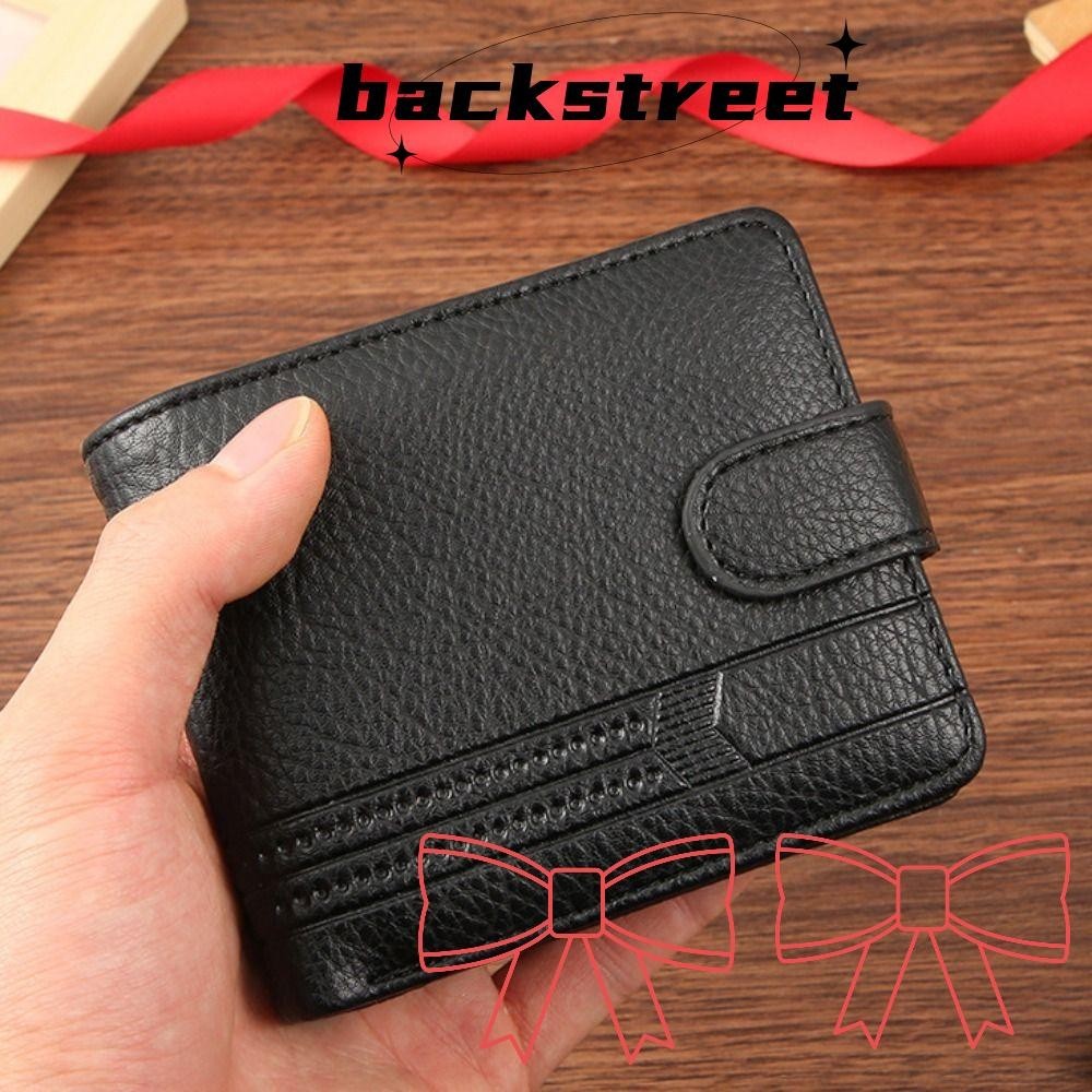 Backstreet Mens Short Wallet, Multi-Card Folding Coin Purse, PU Leather Card Bag Men