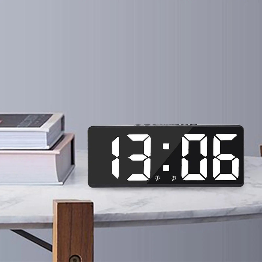 Digital Alarm Clock LED Display Temperature Voice Control for Office Birthday Gifts Desk clock Wake 
