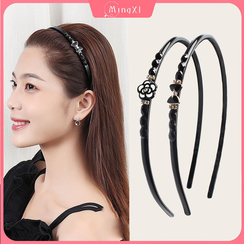 เรซิ่น Camellia ที่คาดผมผู้หญิงสไตล์เกาหลี Ins Rhinestone โบว์ดอกไม้มุกแฟชั่นเรียบง่ายอารมณ์ Hairband เครื่องประดับผม – โปรปัง