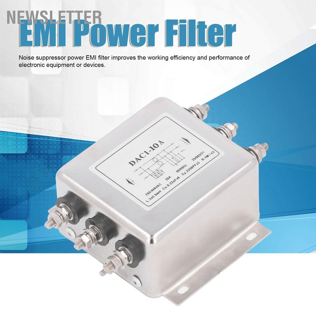 Newsletter EMI FILTER ป้องกันการรบกวนลดเสียงรบกวน 3 เฟส สายไฟ AC250V 440V