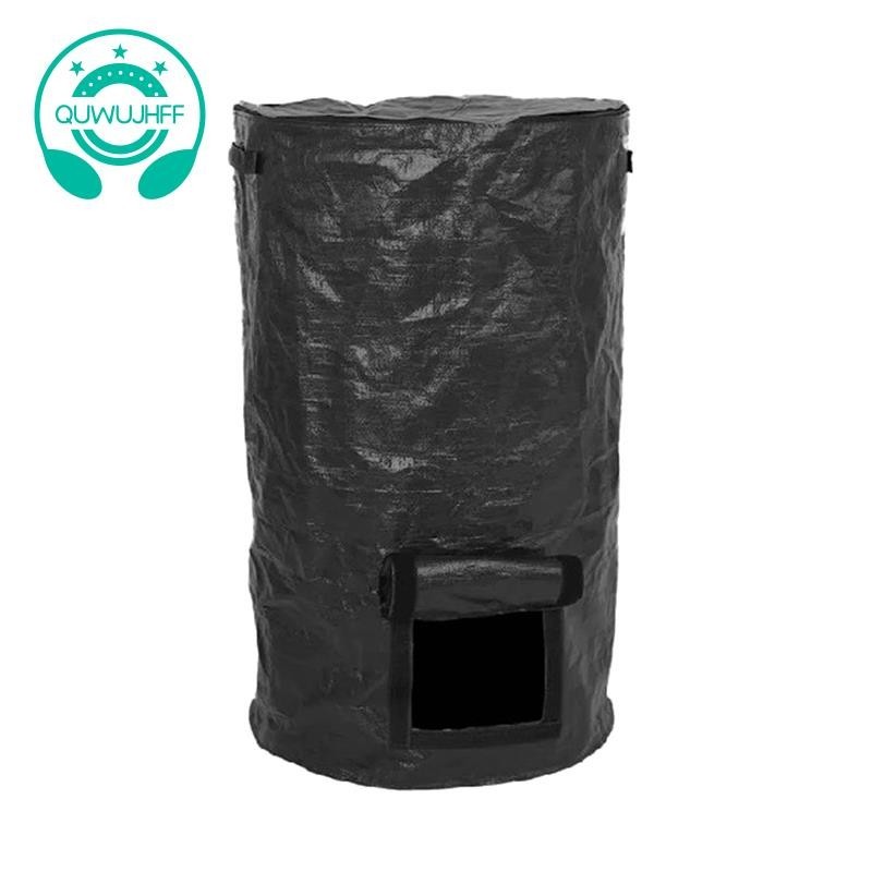 (quwujhff🌹 Garden Yard Compost Bag with Lid Waste Sacks Composter 15 Gallon Ferment Manure Waste Collector ติดตั ้ งง ่ าย
