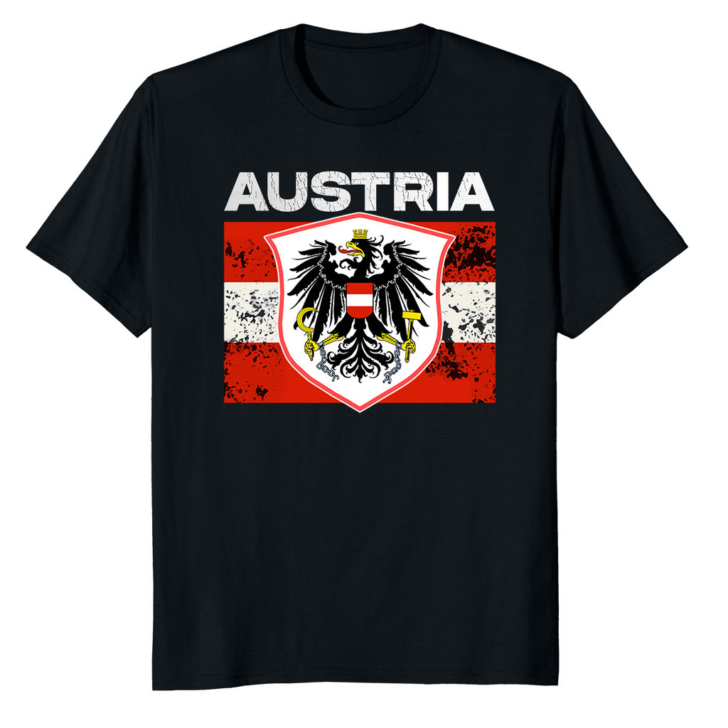 เสื้อยืดสัญลักษณ์ Austria Flag Coat Of Arms