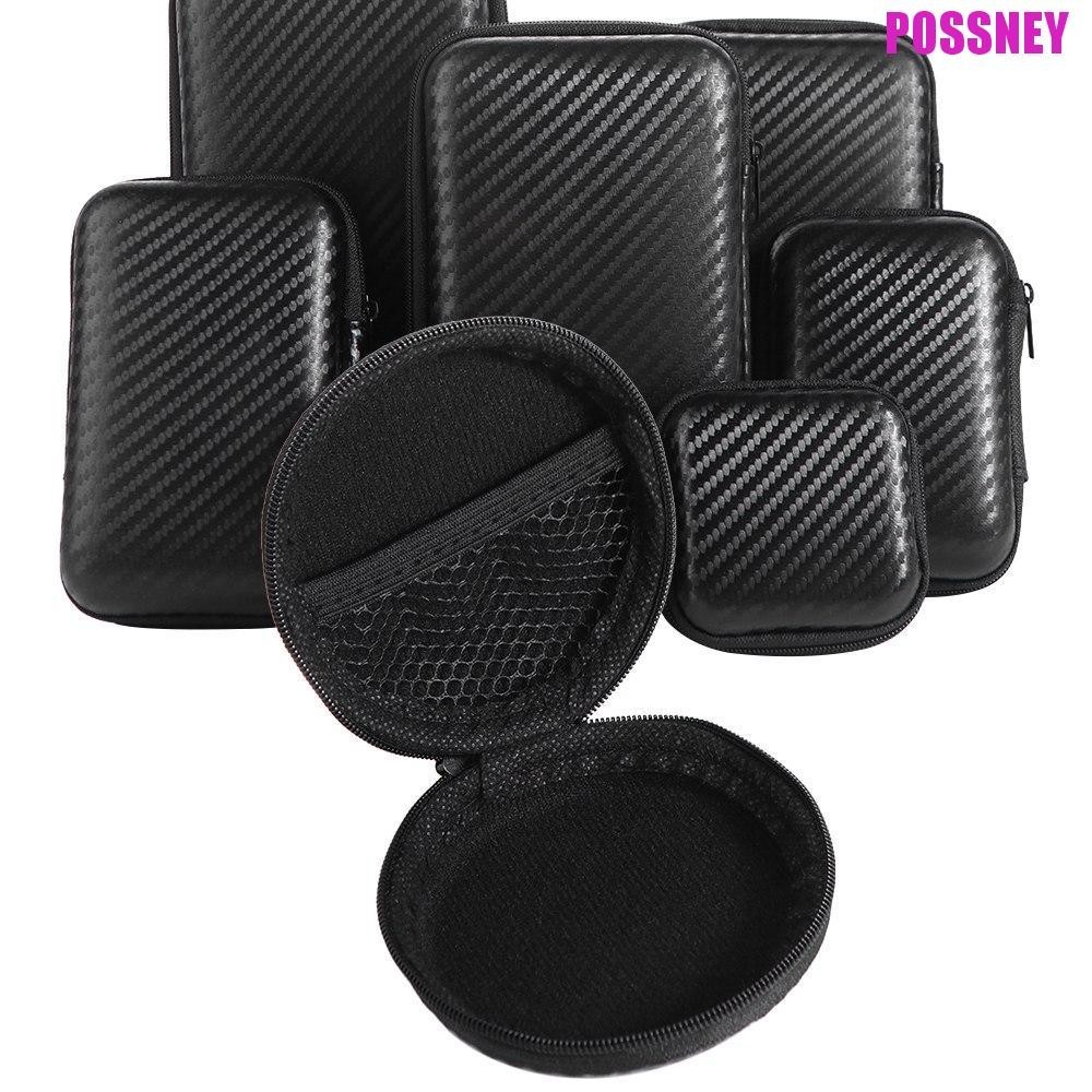 Possney EVA กระเป๋าซิปกระเป๋าแบบพกพาหูฟัง Mini Storage กระเป๋ากระเป๋าเดินทางกระเป๋าป้องกันชุดหูฟังกล่องเก็บฮาร์ดดิสก์มือถือกรณี