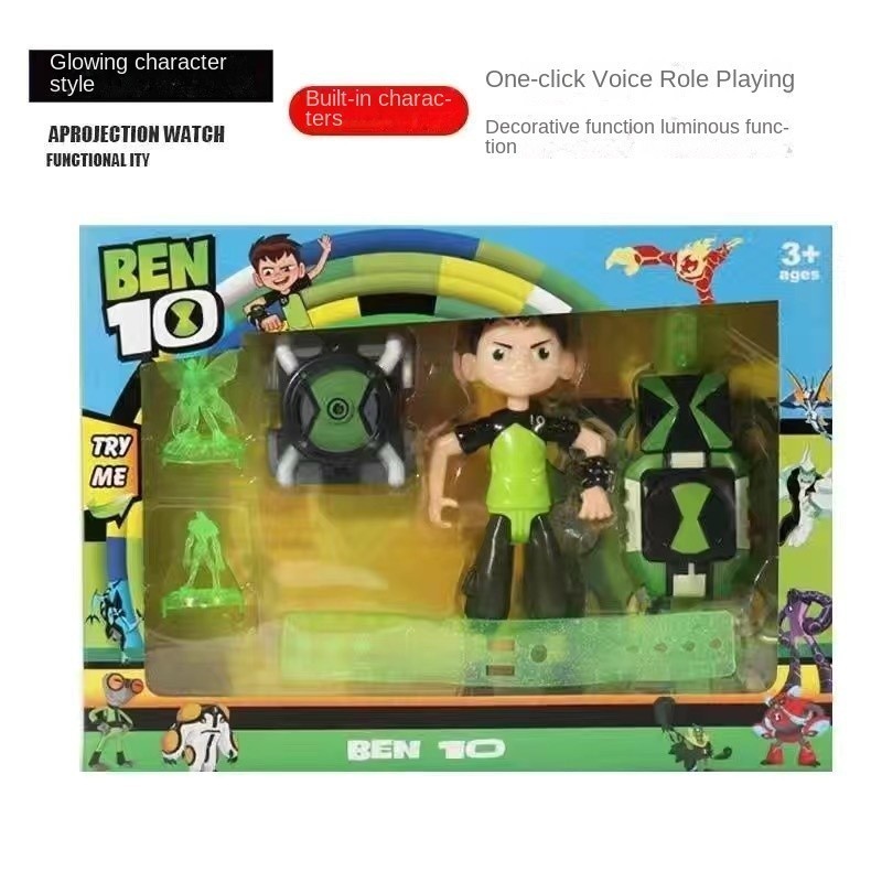 9pcs Ben 10 ชุดตุ๊กตารูป Omnitrix นาฬิกาของเล่น Ben 10 Alien Force Omnitrix มัลติฟังก์ชั่นนาฬิกาเด็กสําหรับของขวัญ