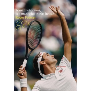 ตํานานเทนนิส Roger Federer Portrait ลายเซ ็ นโปสเตอร ์ ภาพวาดผ ้ าใบ Hd พิมพ ์ เทนนิสกีฬา Wall 69F 0310