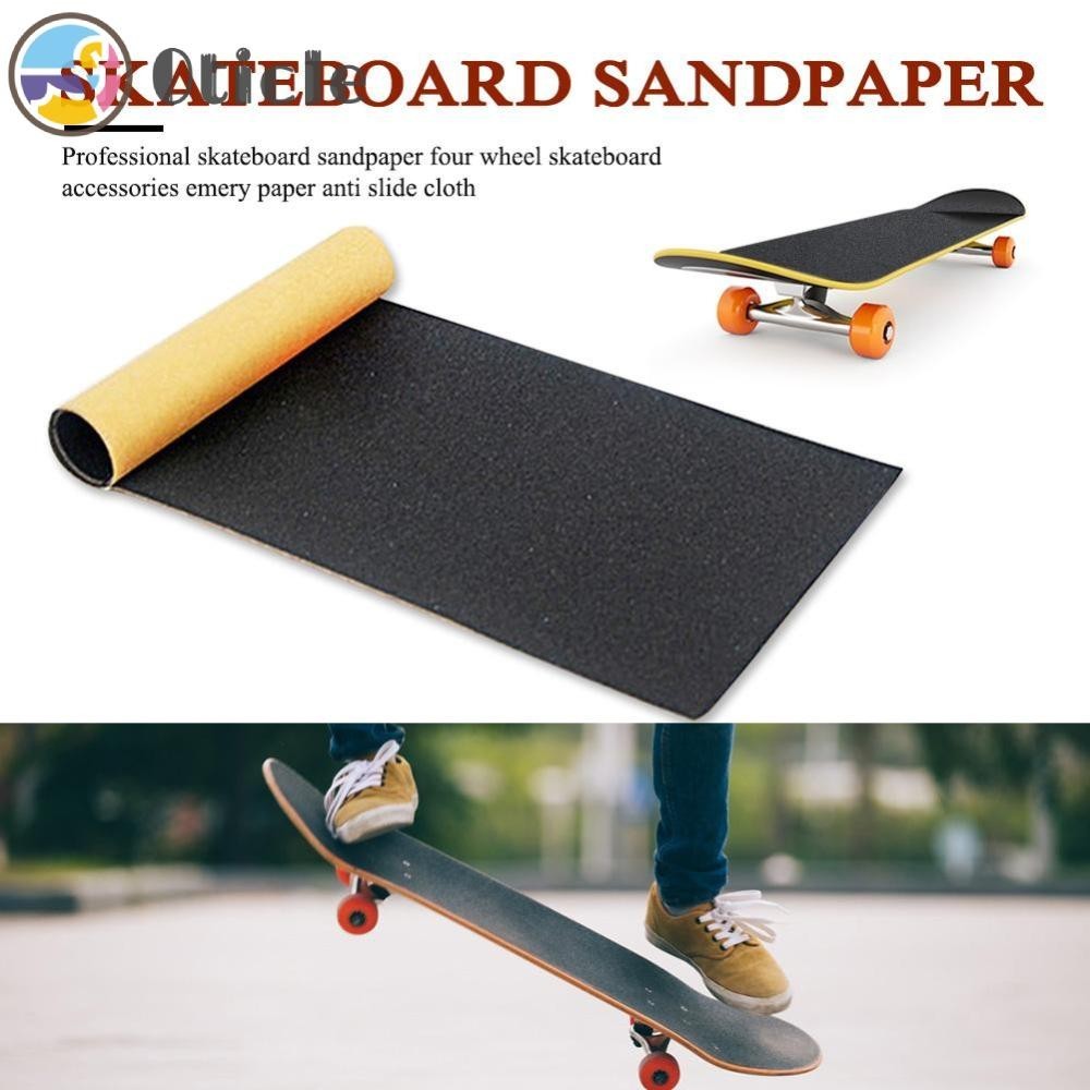 กระดาษทรายสเก ็ ตบอร ์ ดสีดําทนทาน Non-Slip Skate Board Decks Grip Tape [Oticle.th ]