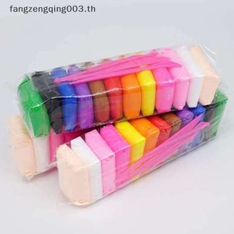 F3th 12 Color/set Light Clay ของเล ่ น Air Dry Polymer Plasticine Modelling Clay f3th