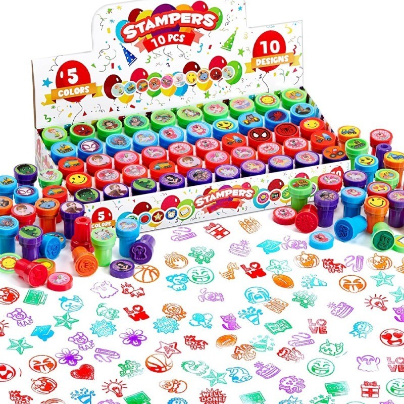 10 ชิ้น/แพ็คสารพันแสตมป์สําหรับเด็ก Self-Ink ครูแสตมป์ Party Favor เด็ก Treasure กล่องรางวัลห้องเรียนอีสเตอร์ไข่ Stuffers ของเล่นของขวัญ