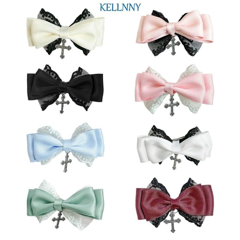 Kelln Layered Bowknot กิ ๊ บติดผมสาว Braids กิ ๊ บหางม ้ าสําหรับจัดเลี ้ ยงการถ ่ ายภาพ