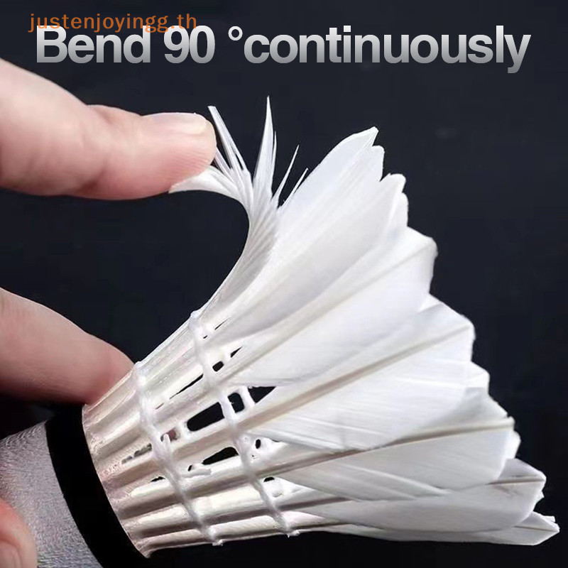 { Justenjoyingg.th } 1PCS Badminton Goose Feather รอบสามระดับความเสถียรมือดีรู้สึกมั่นคงไม่ง่าย Rot Goose Feather ไม่มีลูกมาตรฐาน .