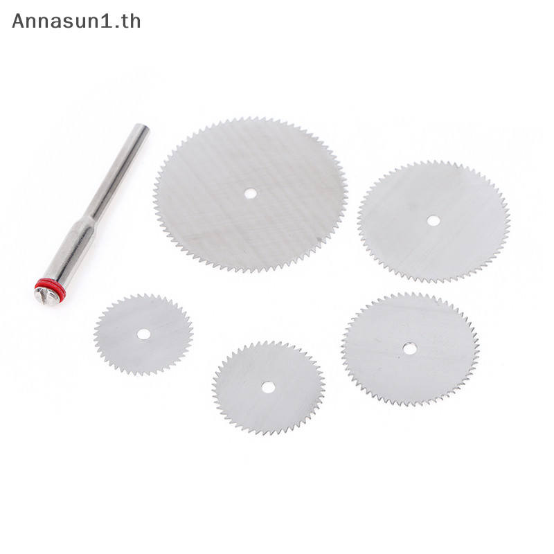 Annasun 6 ชิ้น/เซ็ตสแตนเลส Slice โลหะ Cutg Disc 1 Mandre สําหรับเครื่องมือโรตารี่ 16 18 22 25 32 มม.Cutg Disc เครื่องมือ TH