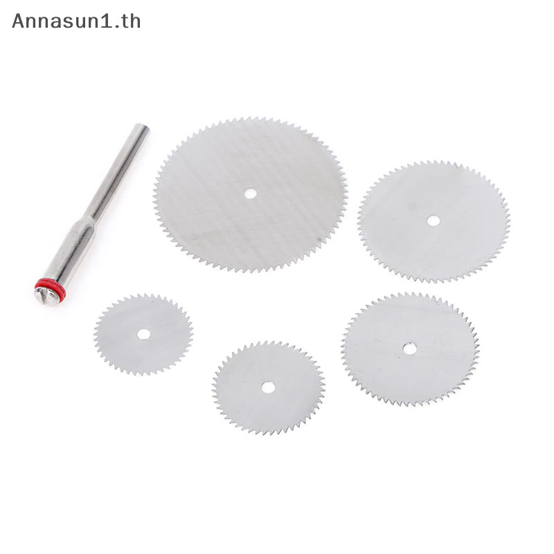Annasun 6 ชิ้น/เซ็ตสแตนเลส Slice โลหะ Cutg Disc 1 Mandre สําหรับเครื่องมือโรตารี่ 16 18 22 25 32 มม.Cutg Disc เครื่องมือ TH