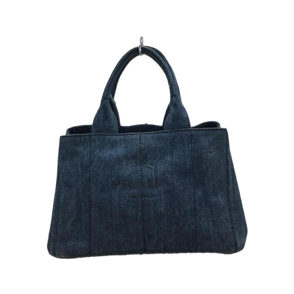 PRADA Tote Bag Canapa 1BG439 Denim Indigo Direct from Japan Secondhand