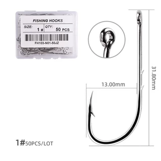 50 ชิ ้ นชุดตกปลาตะขอจับยาวคู ่ กลับ Thorns, สูงเหล ็ กคาร ์ บอน Damp Hook พร ้ อมที ่ จับตรง
