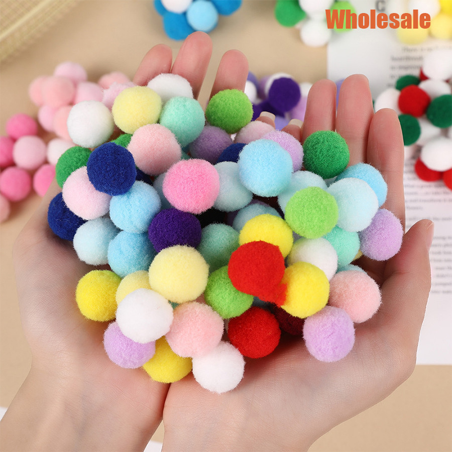 10/15 มม.Plush Ball Pompom DIY Fluffy Pompoones Soft Wedding Decor เย็บหัตถกรรมเครื่องประดับหลากสีอุปกรณ์เสริมทําด้วยมือวัสดุ 100/150 ชิ้น
