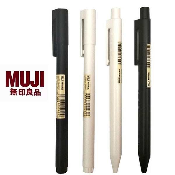 ปากกา muji ใหม่ญี่ปุ่น MUJI ปากกาเครื่องเขียนสีดำและสีขาวชุดปากกาเจลหมึกเจล0.5/0.38mm