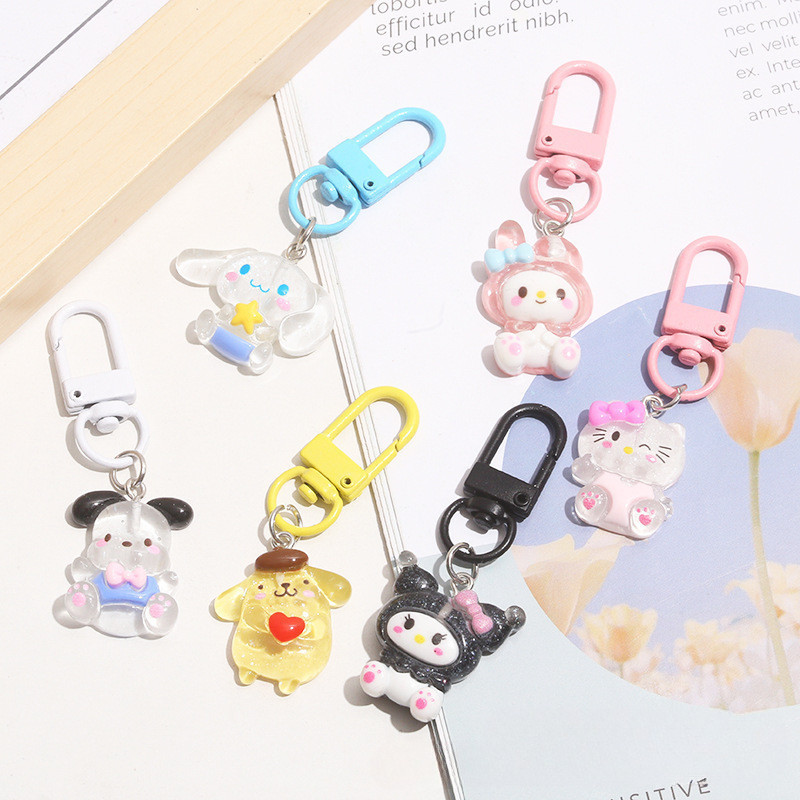 Original Fine Flash Sanrio Melody Kuromi อบเชยสุนัขพวงกุญแจการ ์ ตูนสาวหัวใจอบเชยสุนัข Kulomi กระเป ๋ าจี ้