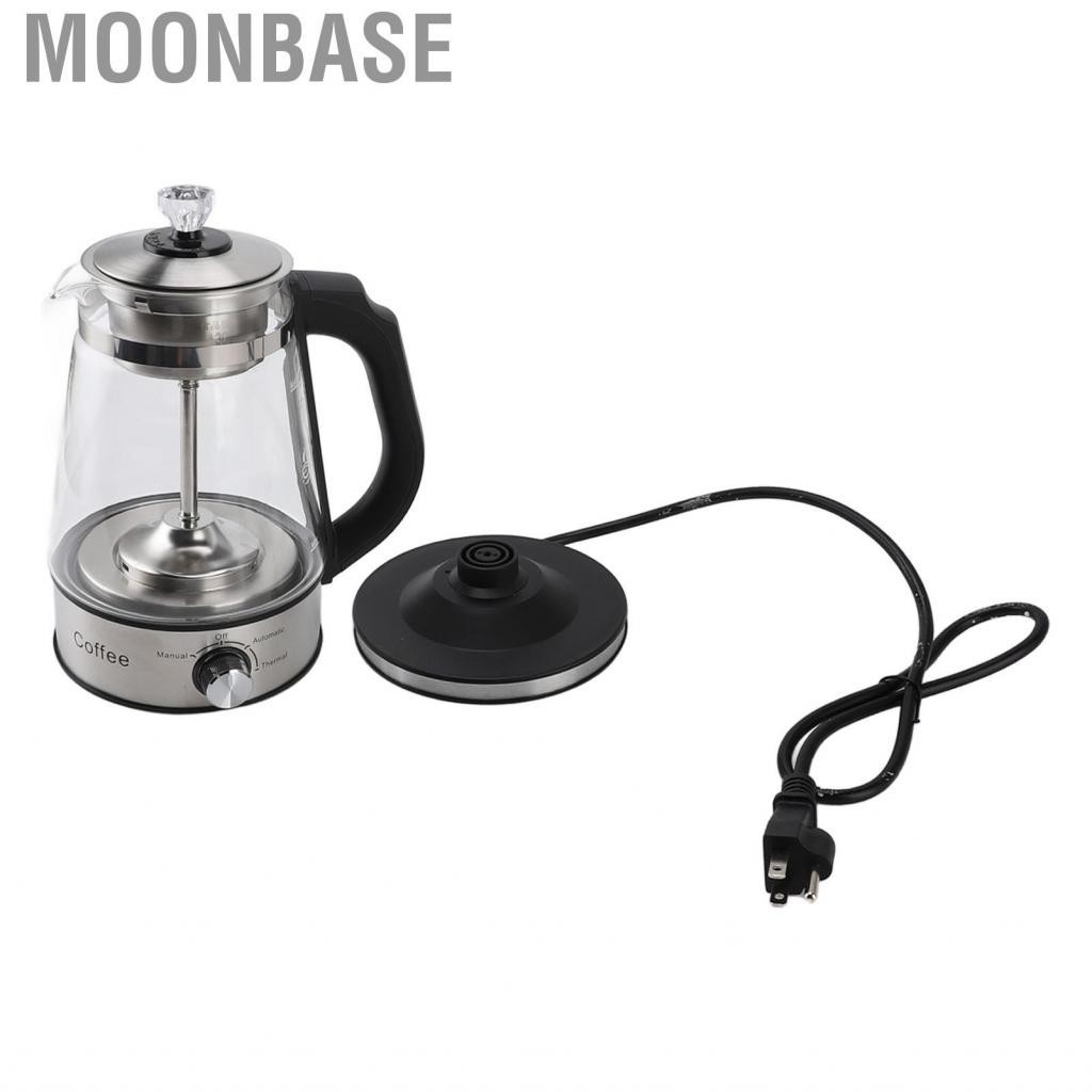 Moonbase Hot Tea Brewing Pot  Electric Maker Kettle US Plug 110V Efficient Glass Container Easy Cleaning Removable Infuser with Temp Control for Home Oatmeal