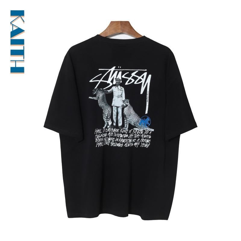 #T8 เกาหลีกราฟิกที ยู นิสซ์ กราฟฟิตีตัวละครรูปแบบเสือดาวมือวาดจดหมายพิมพ์ คอกลม ยอดนิยม สตรีทแวร์ ผ้าฝ้ายคู่ขนาดบวกวินเทจเสื้อยืดส