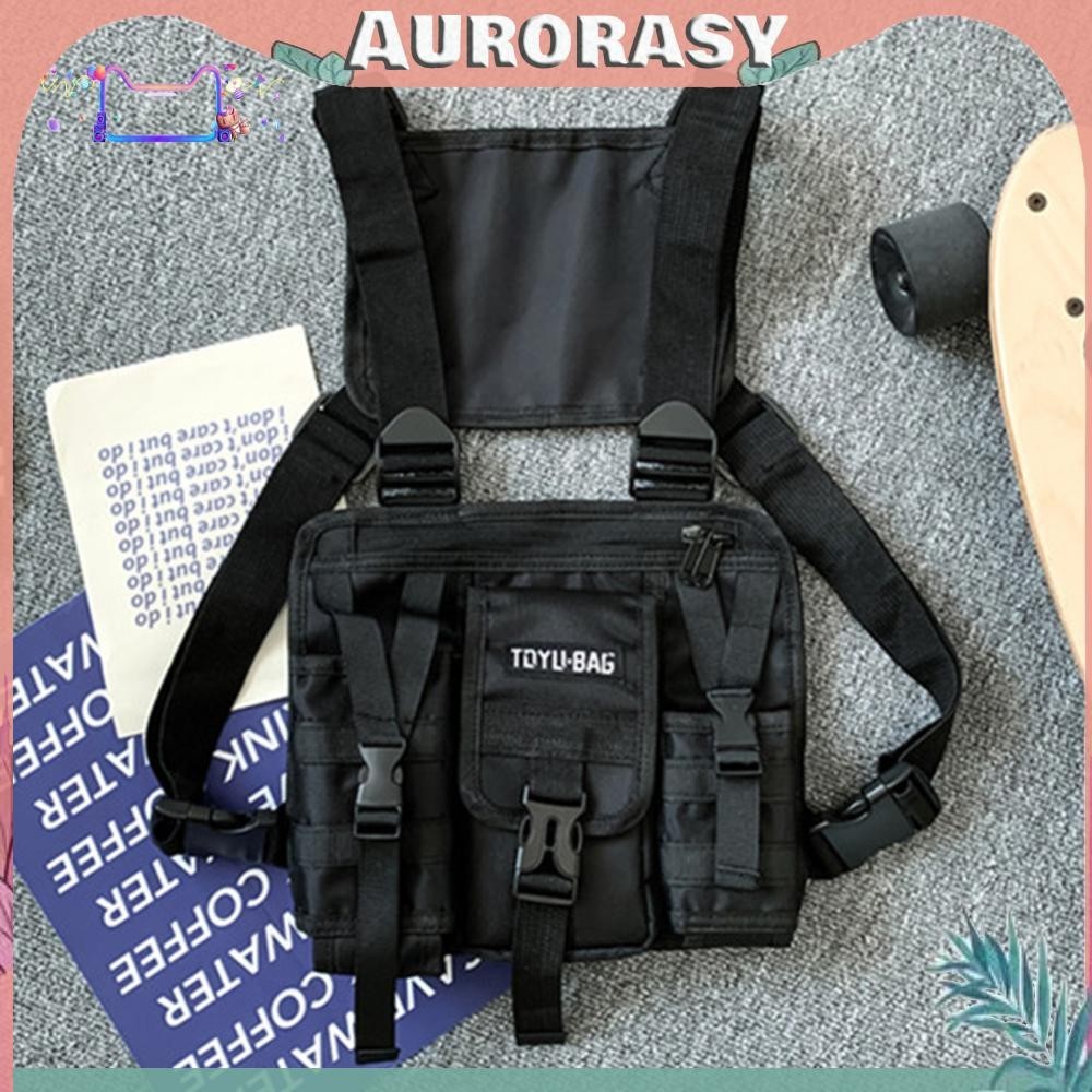 [AS ] Casual Vest Bags Adjustable Male Chest Bag Lightweight for Hiking Travel Cycling