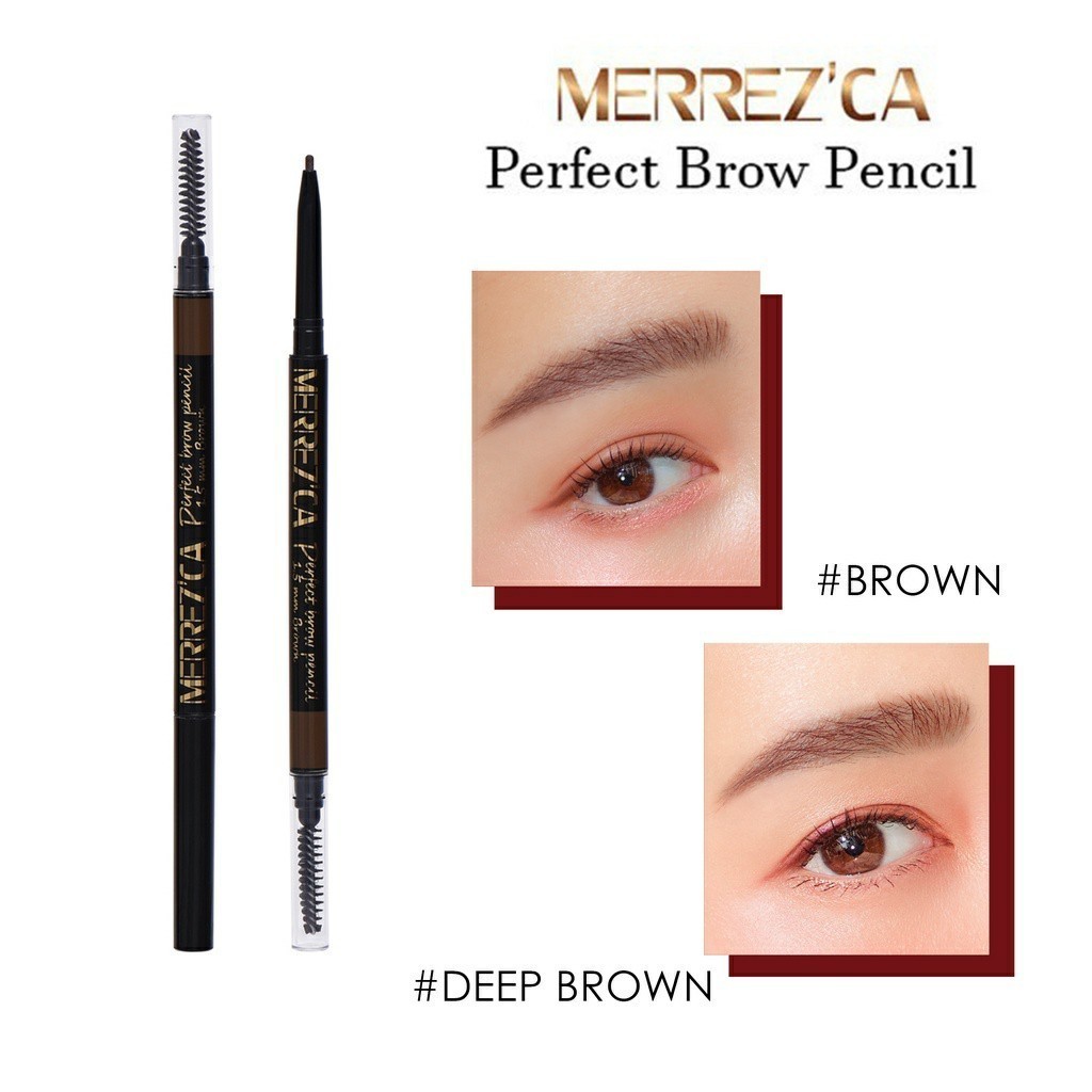 ที่เขียนคิ้ว เมอร์เรซกา เพอร์เฟค โบรว์ ดินสอเขียนคิ้ว Merrez'ca Perfect Brow Pencil 1.5mm. กันน้ำ กันเหงื่อ