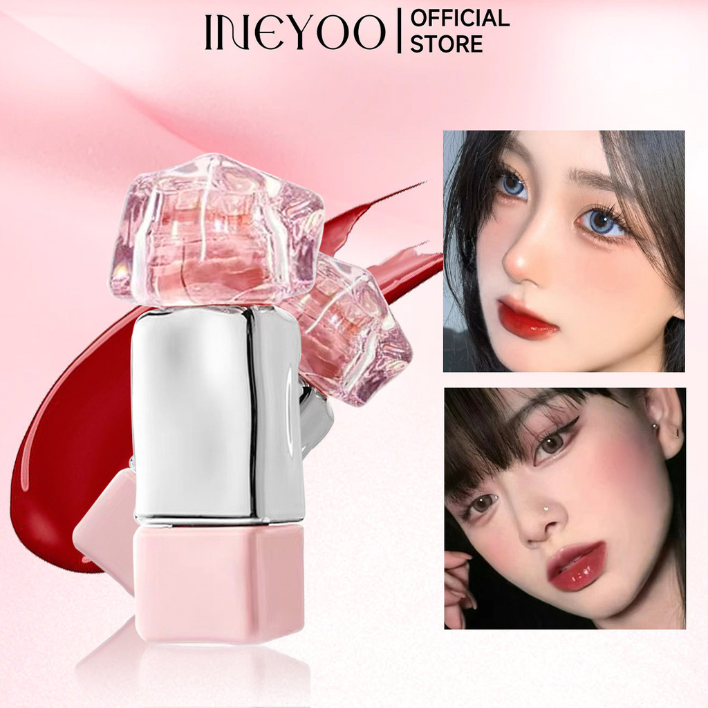 Abpopa Ineyoo 3D Juice Lipgloss ลิปติดทนนานอวบอิ่มริมฝีปากแต่งหน้า Jelly Lip Makeup Nourishing Silky